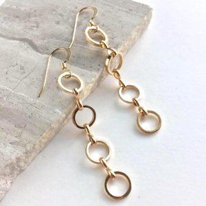 14K gold/sterling silver/Golden Rings Earrings